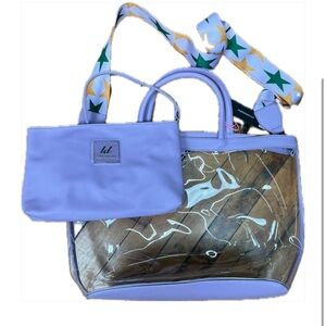 Like Dreams Lavender Transparent Tote Bag with Pouch